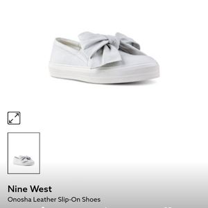 White Nine West Leather Shoe.